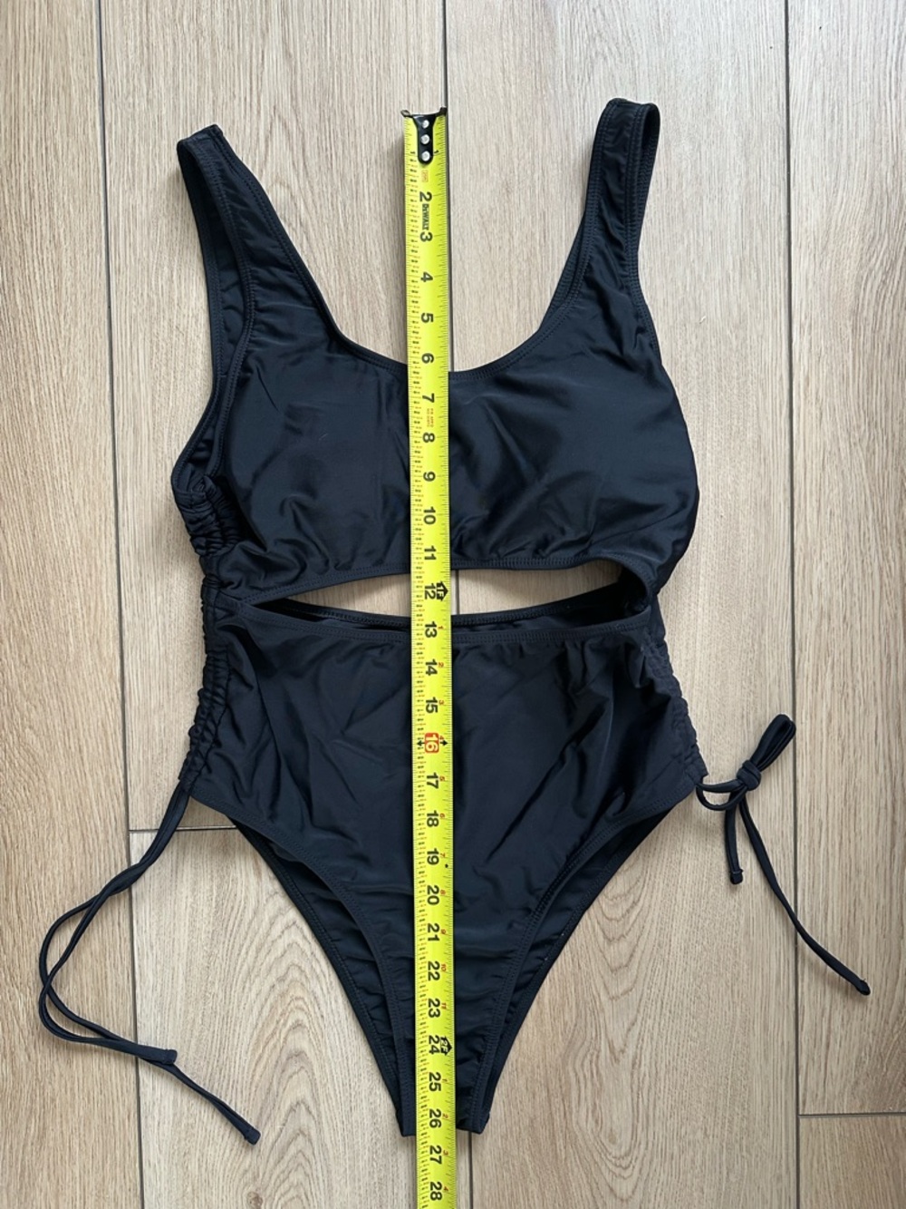 🔥2/$20 NWOT Women's Sexy Black Print High-Waisted Swim Suit Adjustable Fit Lg - Picture 3 of 9